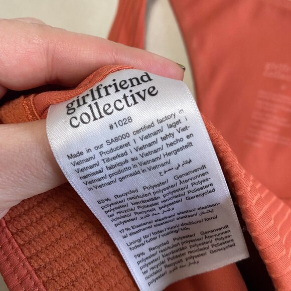 Girlfriend Collective RIB Paloma Racerback Bra in Azalea Size S - Picture 8 of 8